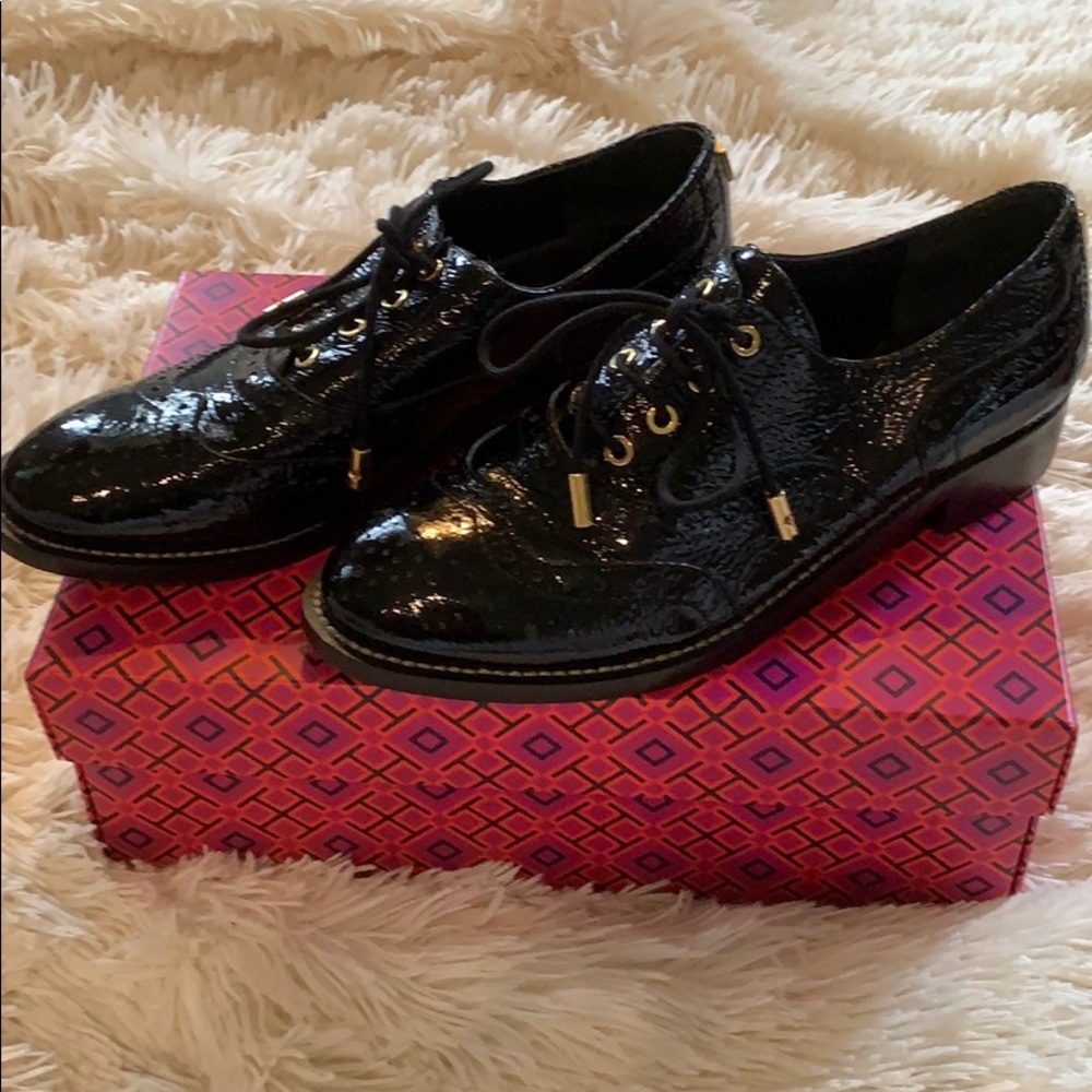 Tory Burch Black Patent Leather Flats